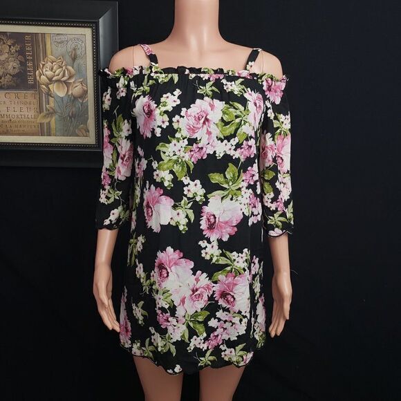 LILY ROSE Black Floral Dress XS - Picture 1 of 5